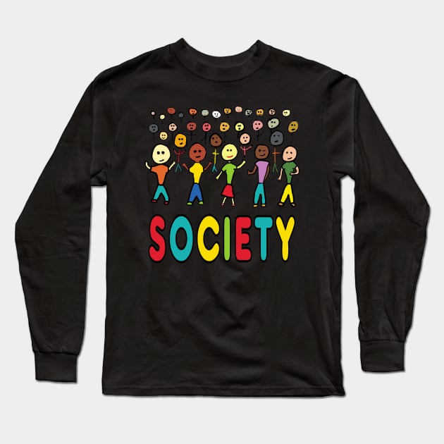 Society Long Sleeve T-Shirt by Mark Ewbie